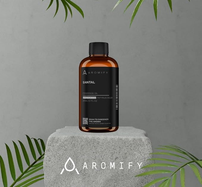Santal Diffuser Oil, 6.7 FL Oz, 200 mL Diffuser Fragrance Oil for Home, Bathroom & Office, Aromatherapy Blend of Natural Essential Oil, Sandalwood & Musk Scent. - Bloomnest
