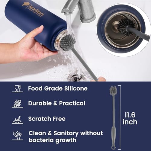 Lexlion Tea Infuser Water Bottle 32 Oz – Triple Wall Insulated Stainless Steel, Loose Leaf & Fruit Strainer, 3 Leakproof Lids, BPA-Free Silicone Sleeve, Reusable Thermal Mug - Bloomnest