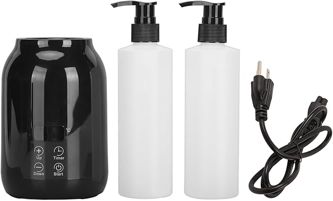 Massage Oil Warmer Bottle Professional Electric Lotion Digital Heater for SPA, LED Automatic Oil Warmer Heated Oil Lotion Cream with Two Oil Bottle for Salon, Barber Shops, Home - Bloomnest
