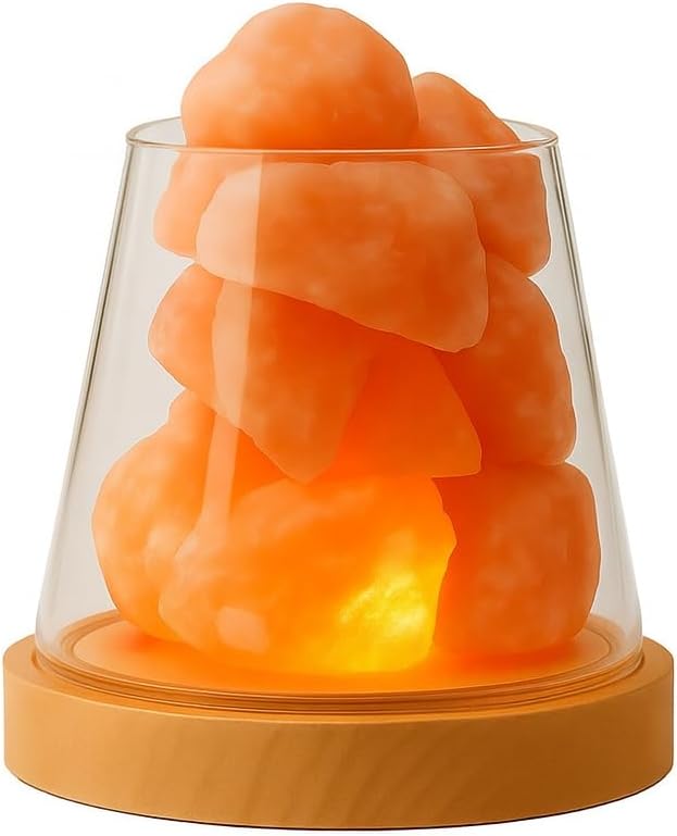 Mystic Romance Himalayan Salt Lamp Rechargeable with Remote Control | Color Changing USB Crystal Lamp for Bedroom, Meditation & Relaxation
