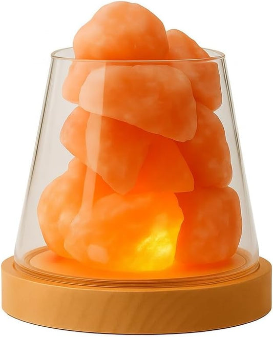 Mystic Romance Himalayan Salt Lamp Rechargeable with Remote Control | Color Changing USB Crystal Lamp for Bedroom, Meditation & Relaxation