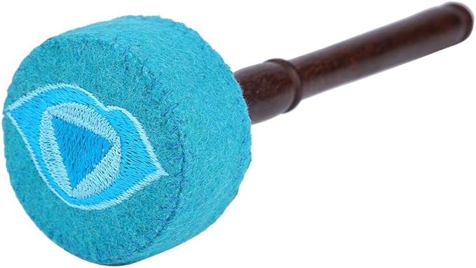 Hard Wood Felted Striker, Handmade Hard Wood Multi-purpose Tibetan Buddhism Singing Bowl Mallet Striker Stick for Meditation Chakra Healing Prayer and Yoga (Light blue) - Bloomnest