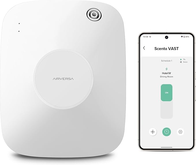 Airversa Smart Scent Air Machine with 400mL Capacity Up to 2000 sq ft Waterless Diffuser for Essential Oils for Home and Commercial Spaces, Aromatherapy Scent Diffuser for Large Rooms, White ANA - Bloomnest