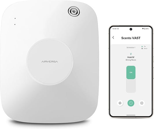 Airversa Smart Scent Air Machine with 400mL Capacity Up to 2000 sq ft Waterless Diffuser for Essential Oils for Home and Commercial Spaces, Aromatherapy Scent Diffuser for Large Rooms, White ANA - Bloomnest