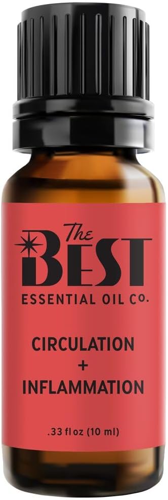The Best Circulation + Inflammation Essential Oil Blend- Premium Grade- 100% Pure & Natural for Aromatherapy, Diffuser, Spa, Massage, Air Freshener- 10 ml (.33 fl oz) - Bloomnest