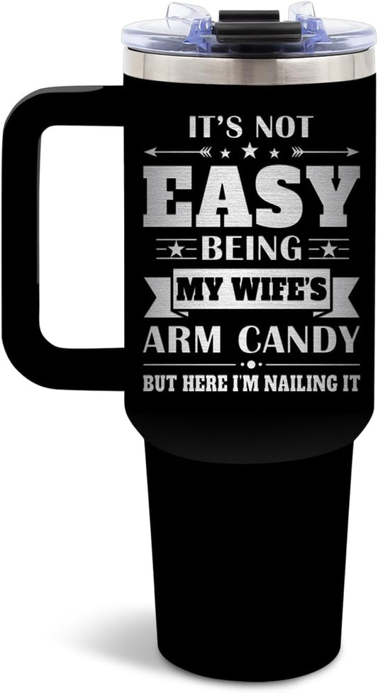 DUUV Birthday Gifts for Husband from Wife, Best Husband Ever Tumbler with Handle 40 Oz Stainless Steel Insulated, Christmas Thanksgiving Wedding Anniversary Appreciation Gifts for Husbands, 1PCS