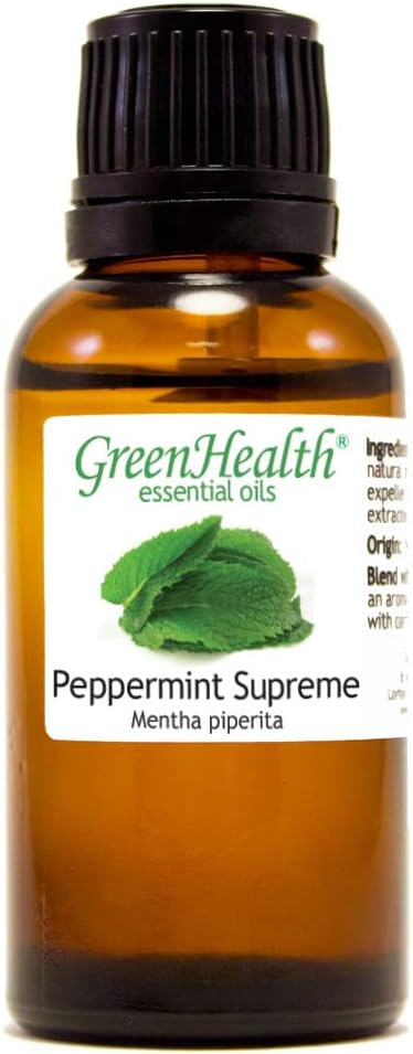 2-Pack Peppermint Essential Oil – 100% Pure Mentha Piperita – Two 1 fl oz Amber Glass Bottles – Aromatherapy, Diffusers – GreenHealth - Bloomnest