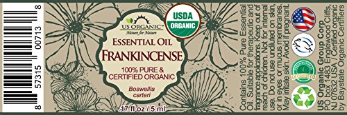 US Organic 100% Pure Frankincense (Boswellia Carteri) Essential Oil - Sourced from The Horn of Africa, USDA Certified Organic, Use Topically or in Diffuser, Perfect for Yoga or Meditation (5 ml) - Bloomnest