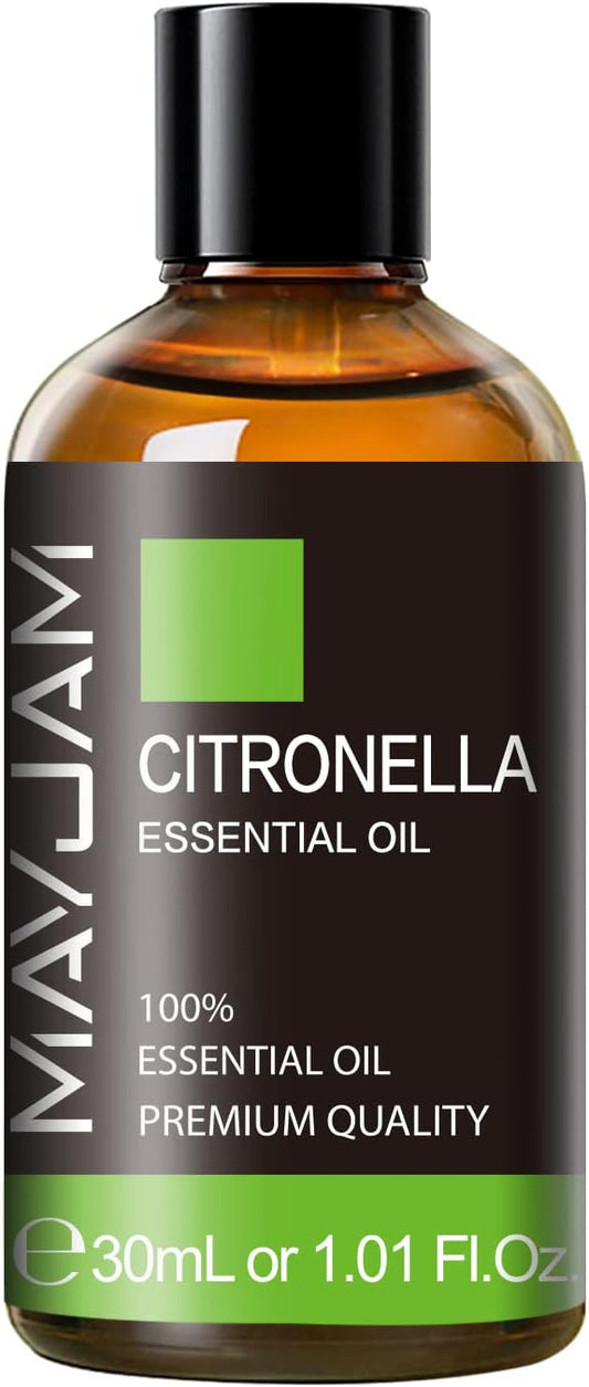 Citronella Essential Oil, MAYJAM 1.01FL.OZ Premium Citronella Oils for Soap Candle Making, Diffuser, Bedroom, Living Room, Office, 30ML/Bottle - Bloomnest