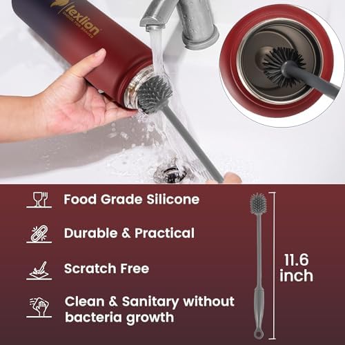 Lexlion Tea Infuser Water Bottle 22 Oz – Triple Wall Insulated Stainless Steel, Loose Leaf & Fruit Strainer, 3 Leakproof Lids, BPA-Free Silicone Sleeve, Reusable Thermal Mug - Bloomnest