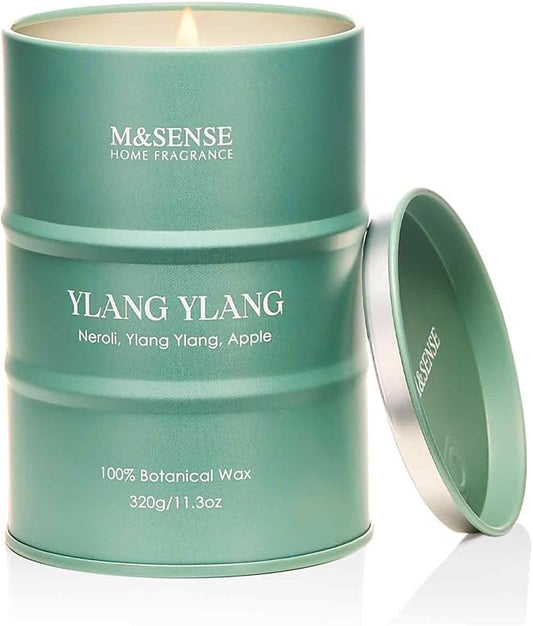 M&SENSE Ylang Ylang Scented Candles Natural Non Toxic, Aromatherapy Candle for Stress Relief Meditation Relaxing, Housewarming Gifts for Women Men, 11.3oz 70 Hour Long Burning - Bloomnest