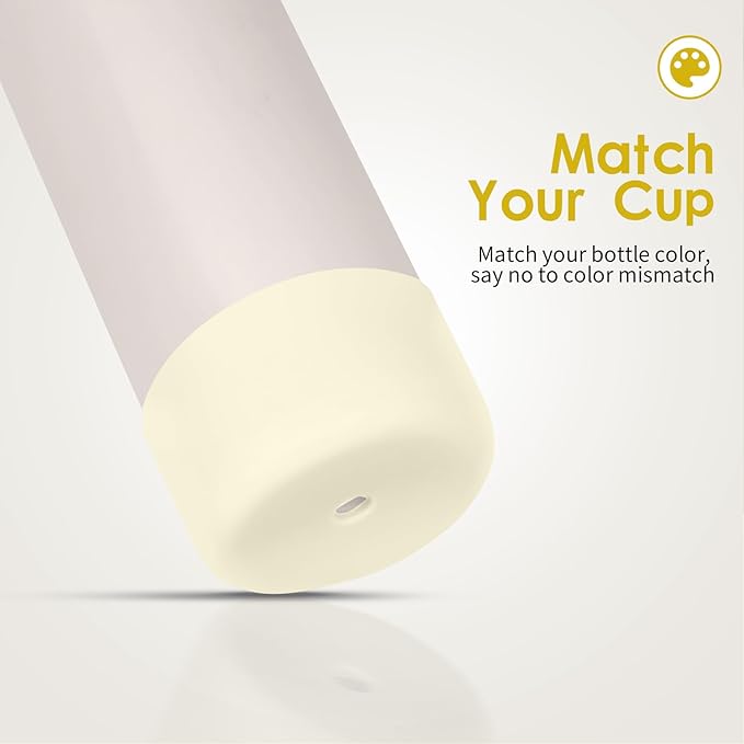 2PCS Silicone Water Bottle Boot, Compatible with Owala 24oz 32oz 40oz, Protective Anti-Scratch & Anti-Dent No Noise Sleeve Cover for FreeSip/Twist/Flip Water Bottles (Cream White, 32oz) BKBY