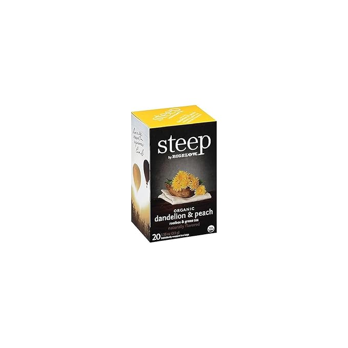 Bigelow 17715 Steep Tea, Dandelion & Peach, 1.18 Oz Tea Bag, 20/box - Bloomnest