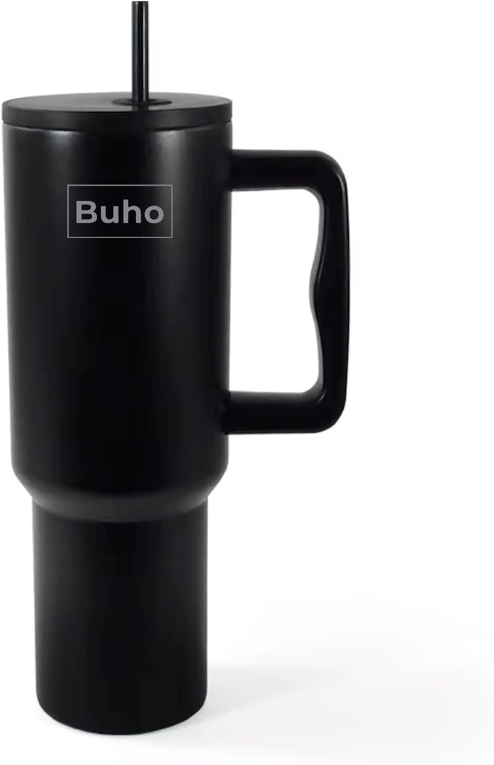 Outdoor Tumbler, 40 oz, Double-Wall Insulated, Ergonomic Handle with Lid Straw (Black)