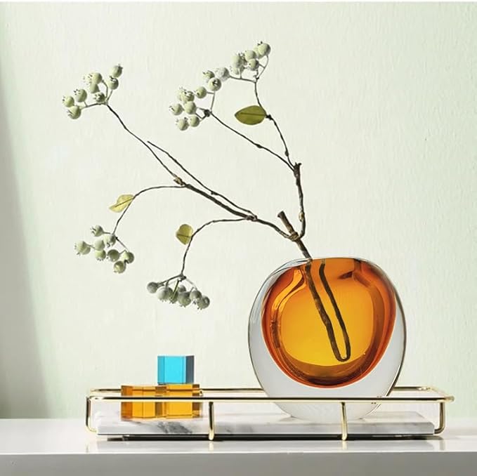 Amber Glass Vase, DIY Empty Reed Diffuser Bottle for Essential Oils, 200mL, Aromatherapy, Modern Home Decor, AV1533 Bloomnest