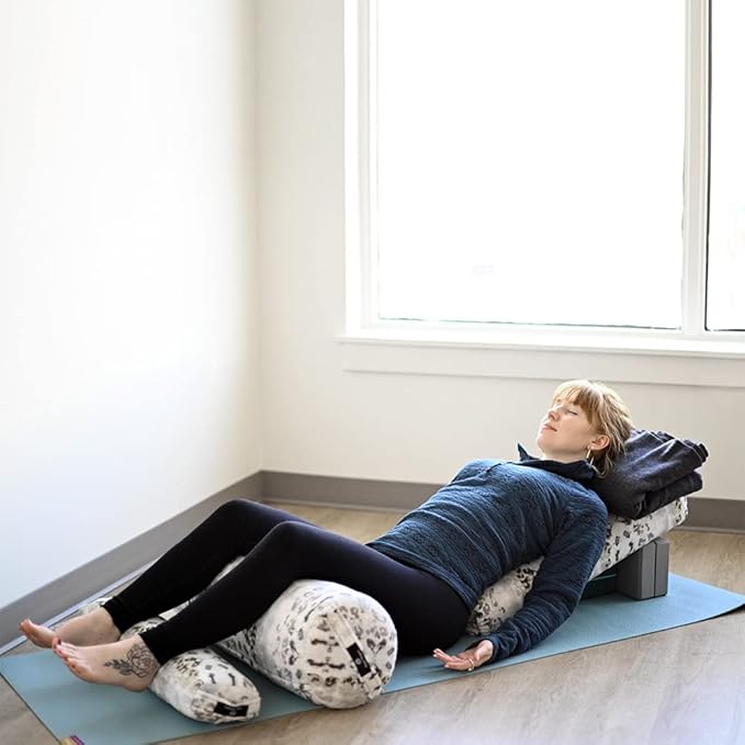 Hugger Mugger Round Yoga Bolster - Firm Round Shape, Higher Profile, Great Under Knees, Soft Support, Handmade in The USA - Bloomnest