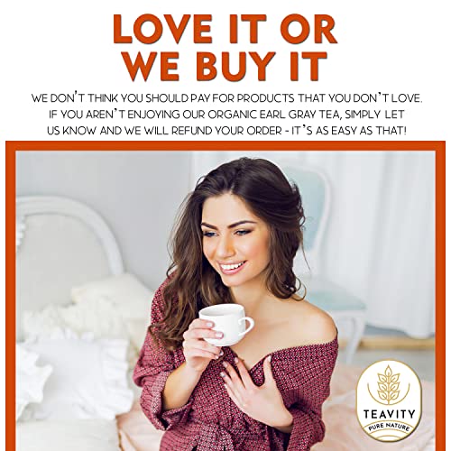 Organic Earl Grey Tea Pods for Keurig - Caffeinated Unsweet Black Tea for K Cup Brewing by Teavity (12 Tea Pods) - Bloomnest
