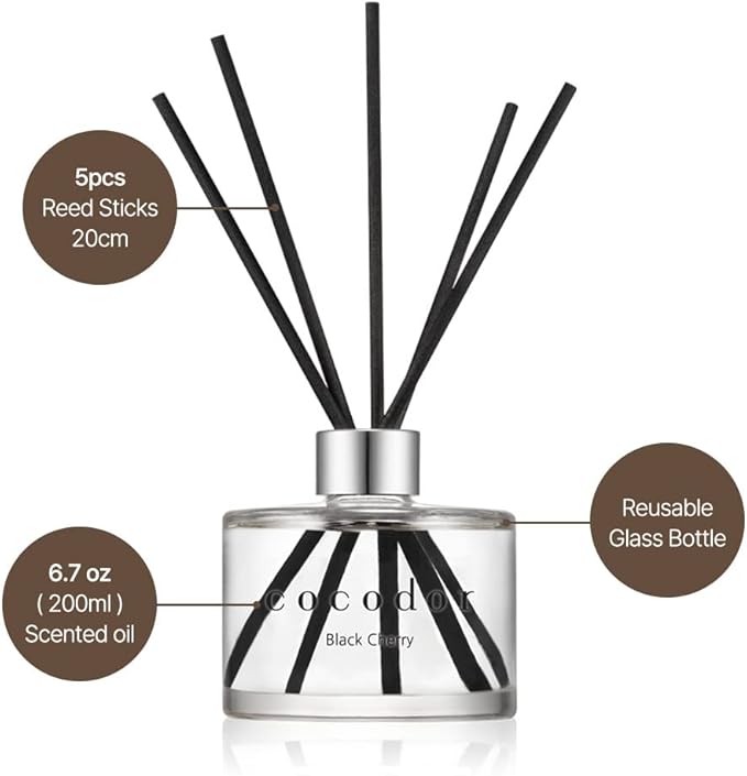 COCODOR Signature Reed Diffuser Set/Pure Cotton / 6.7oz /1 Pack/Home Fragrance Diffuser, Oil Scent Diffuser for Bathroom Shelf Decor - Bloomnest