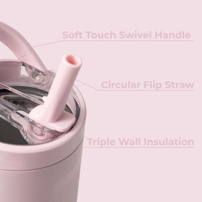 HydroJug Sport - Stainless Steel Tumbler with Straw, Vacuum Insulated, 32oz Leakproof Water Bottle, Ergonomic Design, Reusable, Dishwasher Safe, Rubber Base, Durable for Gym or Outdoors, Pink Sand