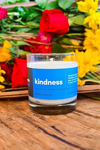 Kindness, Inspirational 8oz Highly-Scented Soy Candle, Made in USA, Great Message, Pure Essential Oils, Aromatherapy, 100% Pure, Bergamot & Eucalyptus - Bloomnest
