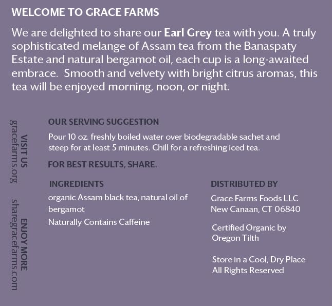 Grace Farms Organic Earl Grey Black Tea, 16 Pyramid Sachets | Bergamot Oil | Fairtrade & Kosher |Gives Back 100% of Profits - Bloomnest