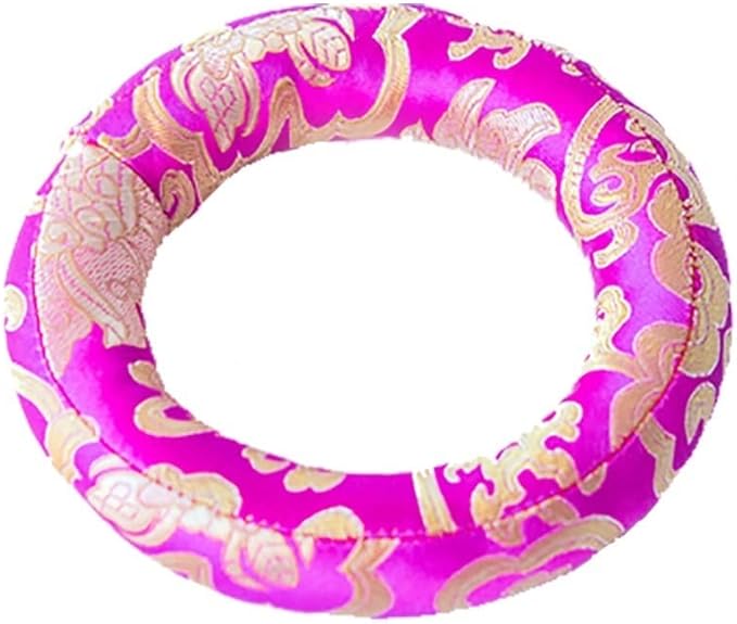 Singing Bowl Cushion Silk Brocade Ring Cushion Pillow，Used for Crystal/Tibetan Singing Bowls ，Singing Bowls Cushion,O-Ring，Buddhist Sound Bowl Pad (Color : Purple-B, Size : 14 inch 1 pc) - Bloomnest