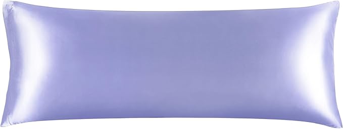 BEDELITE Satin Body Pillow Cover, Super Soft and Cooling Body Pillow Pillowcase for Hair and Skin, Breathable Silky Full Long Pillowcase Cover(20"x54", Lilac) - Bloomnest