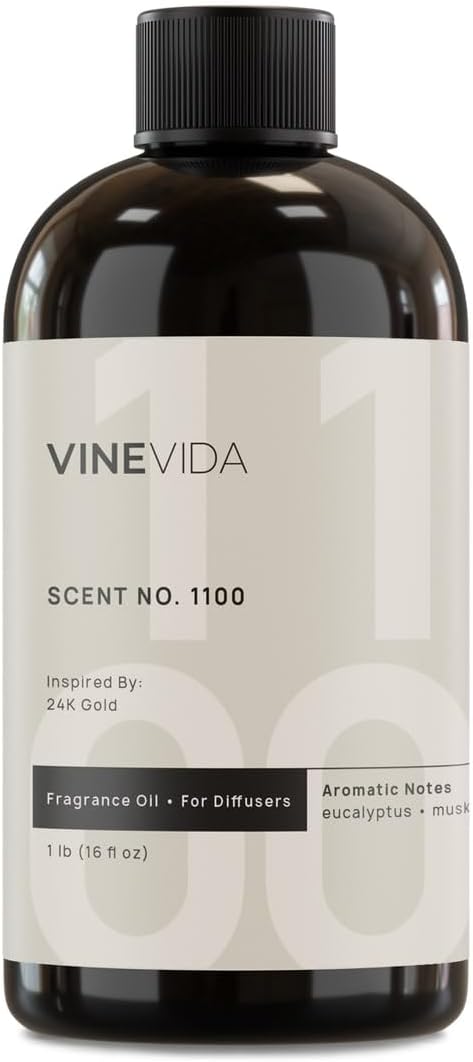 VINEVIDA [16 Fl Oz] Scent NO. 1100 Fragrance Oil for Cold Air Diffusers, Aromatic Notes of Eucalyptus, Lavender & Musk Essential Oils for Diffuser Oil Refill & Air Freshener Room Spray - Bloomnest