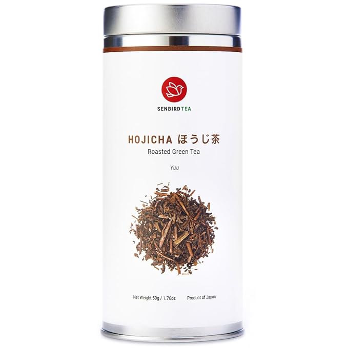 Senbird Premium Hojicha - Japanese Roasted Green Tea - From Shizuoka, Japan - Loose Tea In Airtight Tea Tin (1.76oz/50g) - Bloomnest