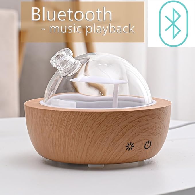 200ml Glass Essential Oil Diffusers for Home, Wood Grain Base Humidifier, Bluetooth Speaker,2025 Upgrade Aromatherapy Diffuser,Aroma Diffuse with Music Player kakoda