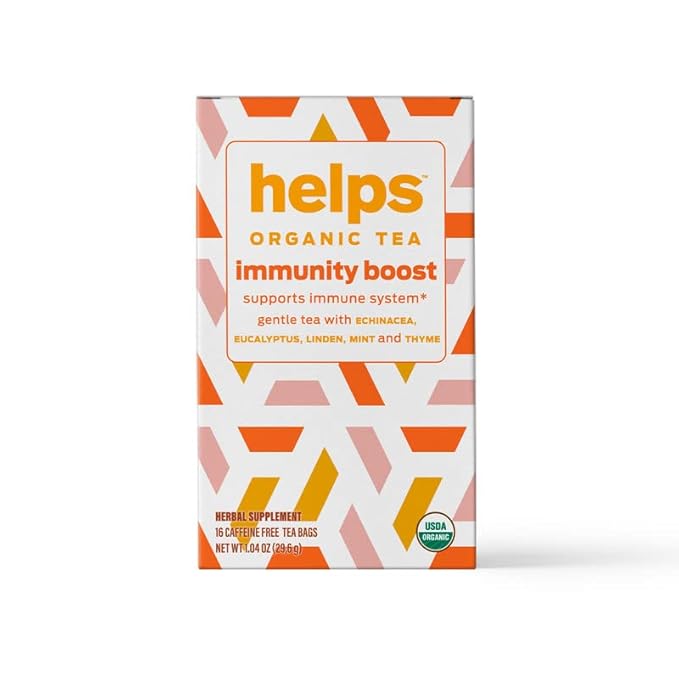 HELPS TEAS | Helps Immunity Boost | Organic herbal blend of Echinacea, Eucalyptus, Mint, Linden, Thyme and Natural Honey Flavor. Facilitates Respiratory Health | 16 Tea Bags | - Bloomnest