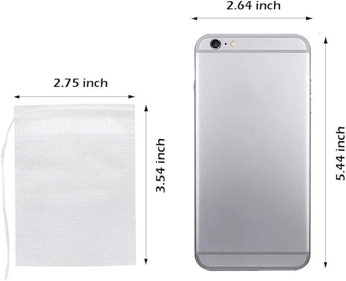 200 Pcs Disposable Tea Bags for Loose Leaf Tea, Empty Tea Bags for Loose Tea with Drawstring, Natural Tea Filter Bags - Bloomnest
