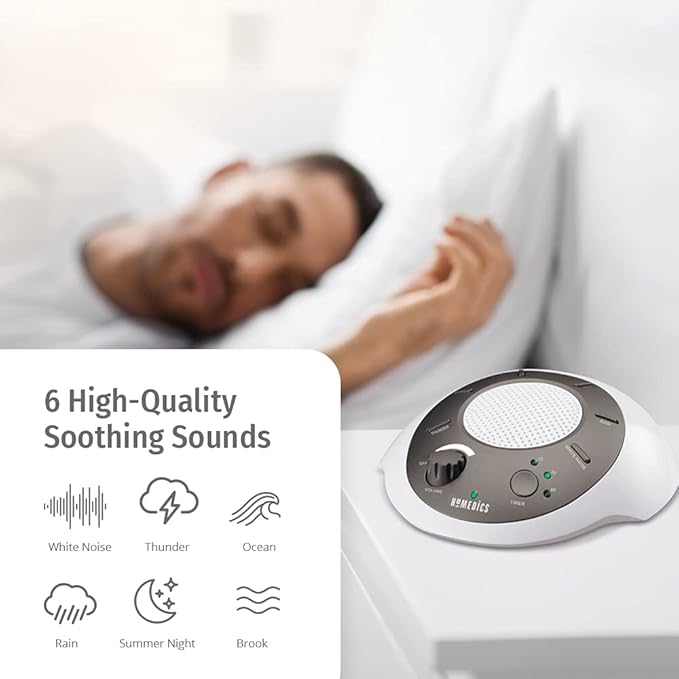 Homedics SoundSleep White Noise Sound Machine, Gold, Small Travel Sound Machine with 6 Relaxing Nature Sounds, Portable Sound Therapy for Home, Office, Nursery, Auto-Off Timer, by Homedics - Bloomnest