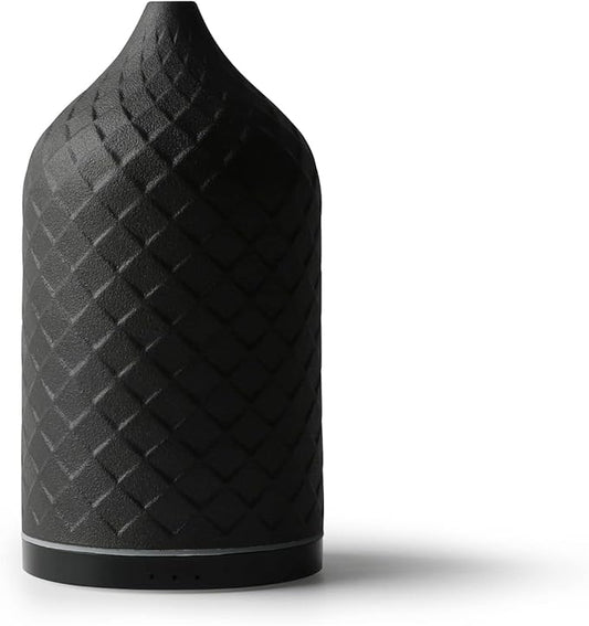 Essential Oil Diffuser for Home, Ceramic Aromatherapy Diffuser for Essential Oils, 120ml Oil Diffuser with Waterless Auto-Off and 7 LED Lights for Large Room Yoga Spa (Black) - Bloomnest
