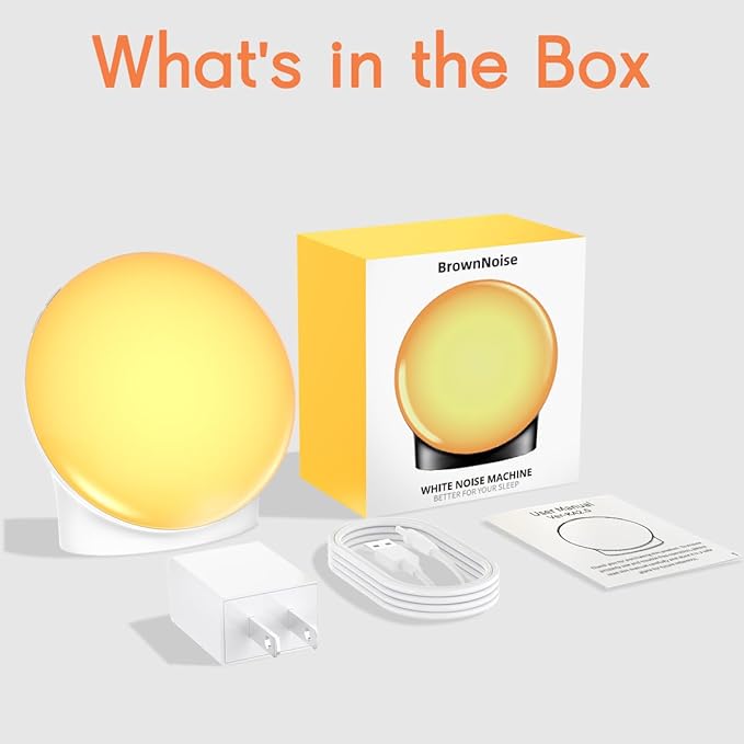 Brown Noise Sound Machine with 30 Soothing Sounds Sleep Machine 12 Colors Night Light White Noise Machine 36 Volume Levels 4 Timers and Memory Function 10 Adjustable Brightness for Baby Adults Kids - Bloomnest