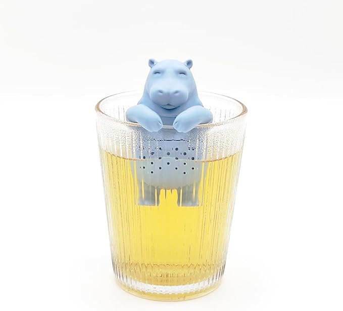 1pcs creative animal tea infuser, cute loose leaf tea steeper, reusable, Easy to carry, brew a cup of good tea anytime, anywhere(A hippopotamus)