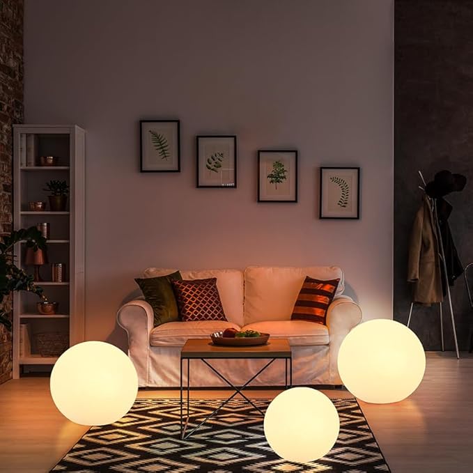 Globe Floor Lamp, 14-inch LED Ball Light with Remote,16 RGB Color Dimmable Rechargeable Nursery Globe Lamp, Waterproof Glowing Orb Light for Indoor Outdoor Lighting Decors - Bloomnest