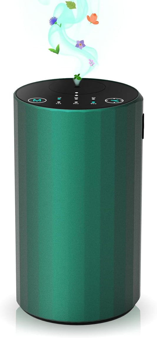 Waterless Essential Oil Diffuser Aromatherapy Scent Diffusers for Home Large Room, Bedroom, Car, Office, Desk, Battery Operated Mini Portable Air Freshener (Green) - Bloomnest