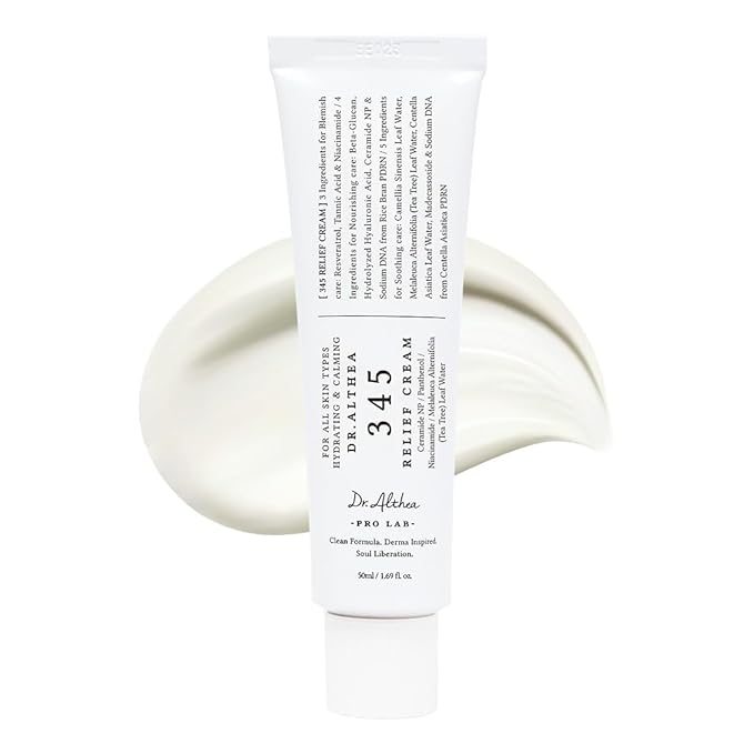 Dr.Althea 345 Relief Cream | Daily Face Moisturizer for Soothing Recovery and Blemish Care with PDRN & Niacinamide | Korean Vegan Skin Care for All Skin Types, 1.69 Fl Oz (Ver.2 - Pack of 1) - Bloomnest