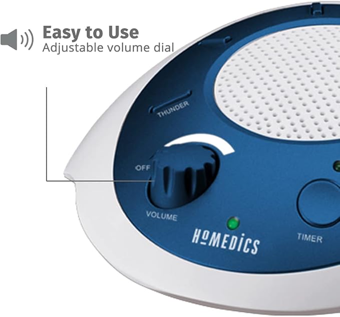 Homedics SoundSleep White Noise Sound Machine, Blue, Small Travel Sound Machine with 6 Relaxing Nature Sounds, Portable Sound Therapy for Home, Office, Nursery, Auto-Off Timer, By Homedics (Pack of 3) - Bloomnest