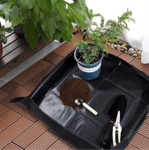 BIUWING 2PCS 39.4" x 39.4" Large Plant Repotting Mat Waterproof Transplanting Mat Indoor Plant Potting Mat Portable Gardening Mat Foldable Garden mat - Bloomnest