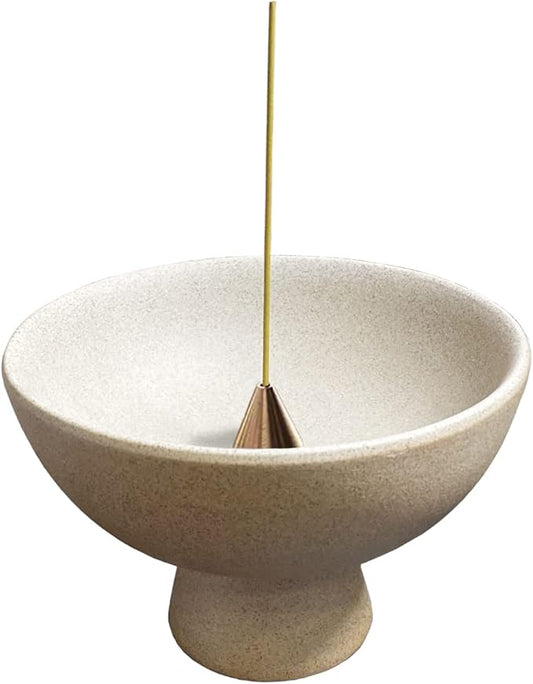 Ceramic Incense Holder for Sticks - Incense Burner Holder Zen Decor - Decorative Bowl for Table Décor Design - 5.3" W X 3.9" H - Bloomnest