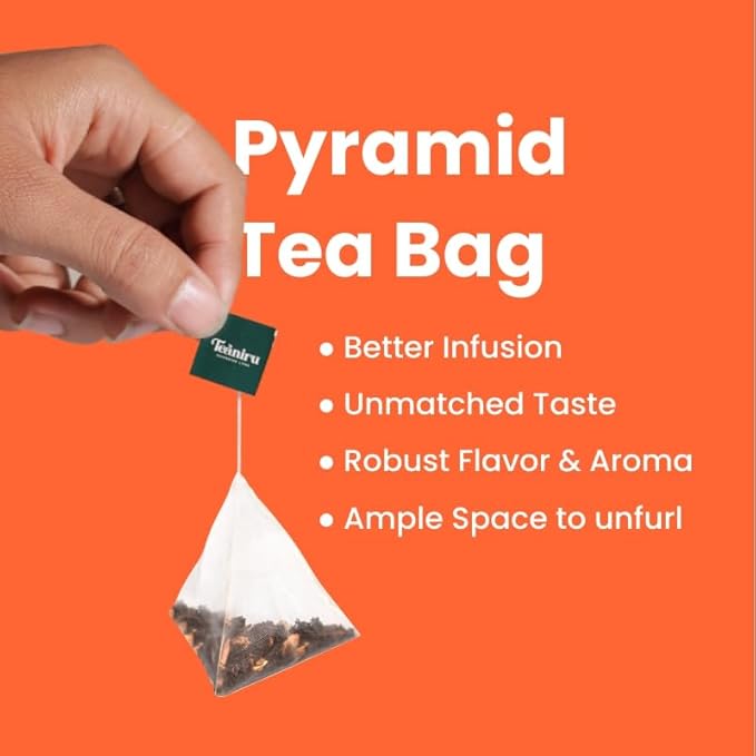 Teaniru, Kashmiri Kahwa Tea - 7 Pyramid Tea Bags in Individual Sachets | Green Tea with 100% Natural Spices - Supports Healthy Digestion | Pure Leaf Tea - Brew it Hot or Cold - Bloomnest