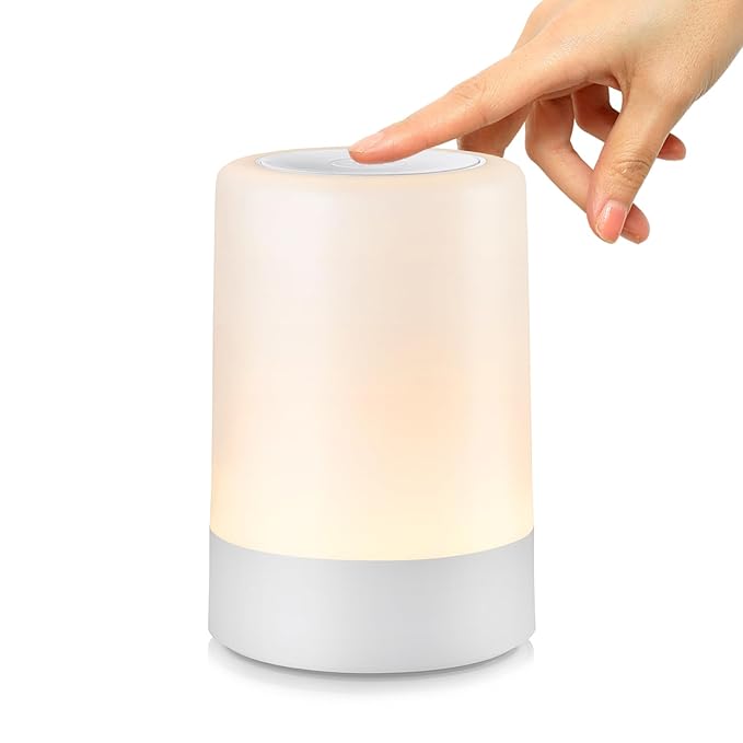 G Keni Nursery Baby Night Light for Kids, Portable LED Touch Night Lamp for Kids and Adult, Breastfeeding, Sleep Aid, USB Rechargeable Nursing Lamp, Bedside Dimmable Warm Night Light (2 Pack) - Bloomnest
