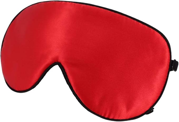 ALASKA BEAR Sleep Mask 2 Straps, Mulberry Silk, Twin Thin Elastic Bands Stay Put All Night, Super-Smooth Slim Eye Mask Two Adjustable Head Strings and Nose Baffle(Red) - Bloomnest