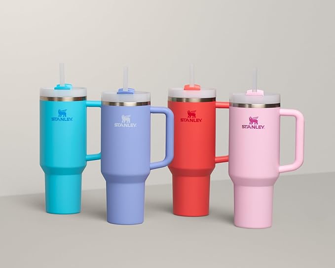 STANLEY Quencher H2.0 Tumbler with Handle and Straw 40 oz | Flowstate 3-Position Lid | Cup Holder Compatible for Travel | Insulated Stainless Steel Cup | BPA-Free | Hydrangea - Bloomnest