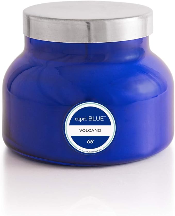 Capri Blue Volcano Scented Candles - Luxury Glass Jar Candles for Home Scented with Tropical Fruit & Sugared Citrus - Soy Wax Blend - Capri Blue Volcano - Blue Color (19 oz) - Bloomnest