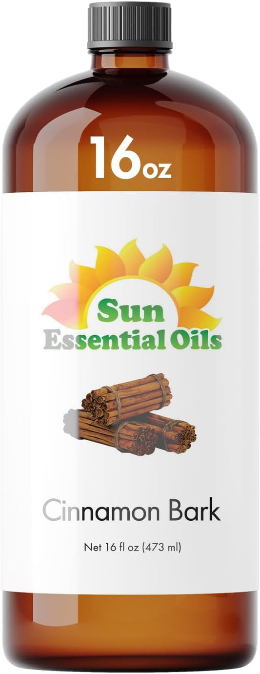 Sun Essential Oils - Cinnamon Bark Essential Oil (16 oz) for Diffuser, Aromatherapy Massage, Skin & Hair, Fragrance for Candle, Soap & Lotion Making at Home - Bloomnest