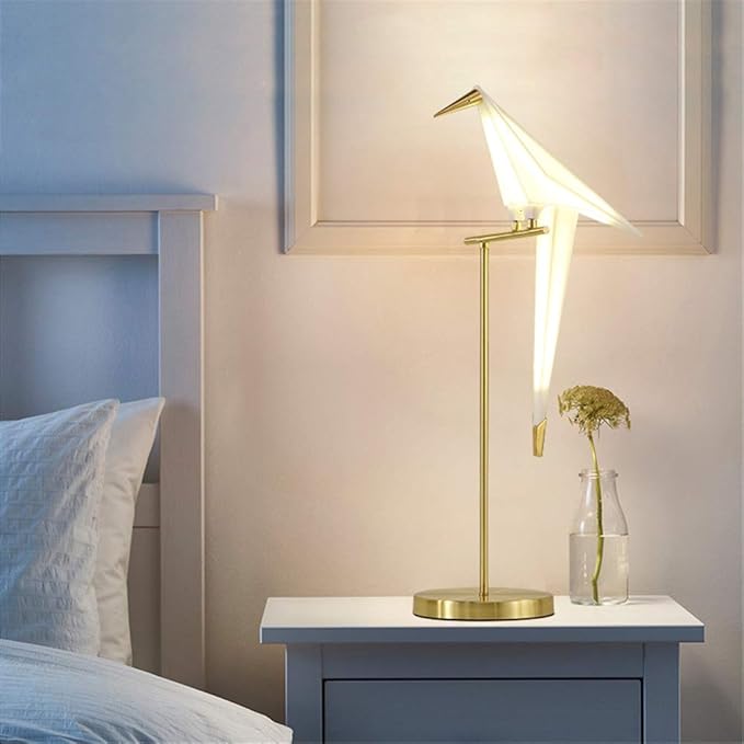 MORE CHANGE 28.5 inch LED Table Lamp, Modern Bird Table Light Gold Metal Fixtures for Living Room Bedroom Office (Table lamp) - Bloomnest
