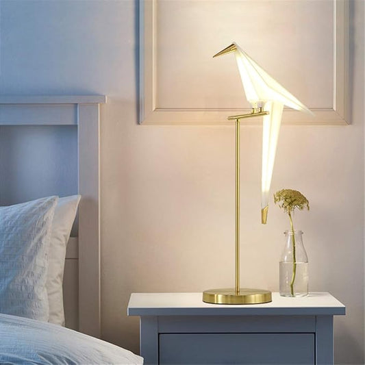 MORE CHANGE 28.5 inch LED Table Lamp, Modern Bird Table Light Gold Metal Fixtures for Living Room Bedroom Office (Table lamp) - Bloomnest